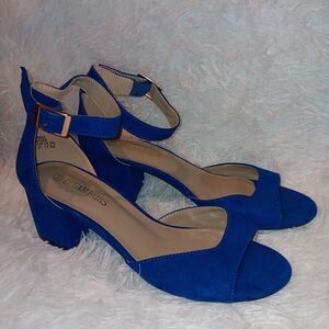 Dream Pairs Blue Block Heel Sandals